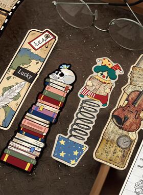 30张学术系列异形书签个性书堆塔罗牌装饰纸质卡片学生书籍标注