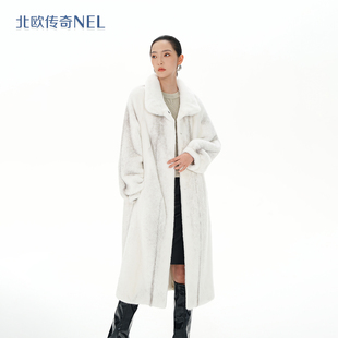 北欧传奇【泛美三千里】长款进口紫标银十字水貂外套女整貂皮草