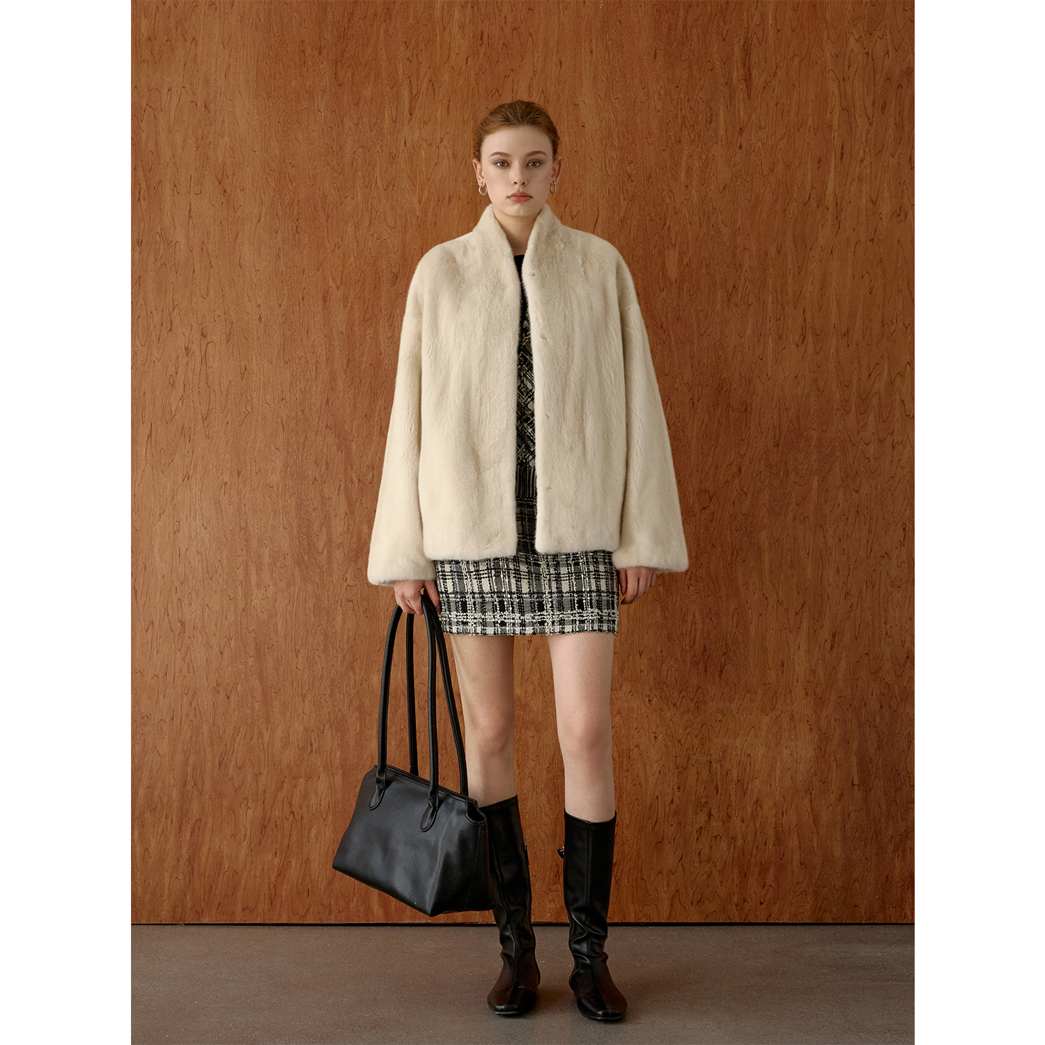 北欧传奇|进口小母貂珍珠本色貂皮皮草新款V领整貂水貂外套女2025