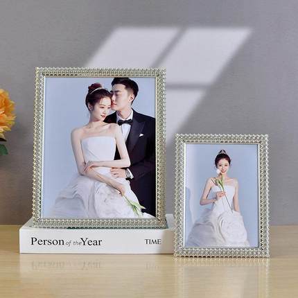 欧式结婚纱照片相框摆台创意7七10寸全家福像架床头柜摆件高级感