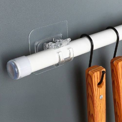 极速Self Adfhesive Hooks Punch-free Curtain Rod Clip Hook Sh