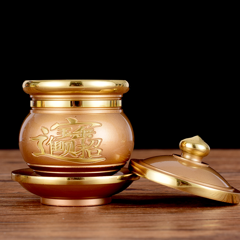 极速台湾工艺纯黄铜圣水杯供奉佛前家用财神居家供杯观.音净水贡