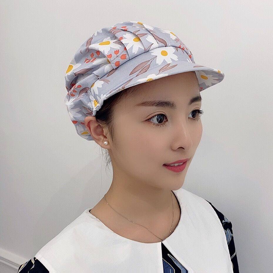 极速女式厨房帽韩k版厨师帽纯棉厨房帽子女家用做饭防油烟食品工