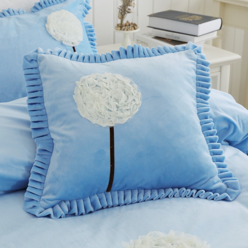 极速韩式法莱绒床上用品公主蕾z丝四件套冬季保暖天鹅绒婚庆珊瑚