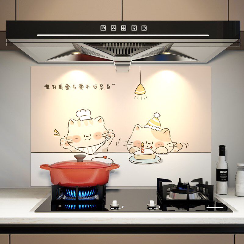 新品厨房防油贴纸卡通小兔子贴画三D餐四季墙贴瓷砖防水耐高温遮