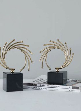 极速现代简约样板房家居软装w饰品摆件欧式美式玄关客厅金属工艺