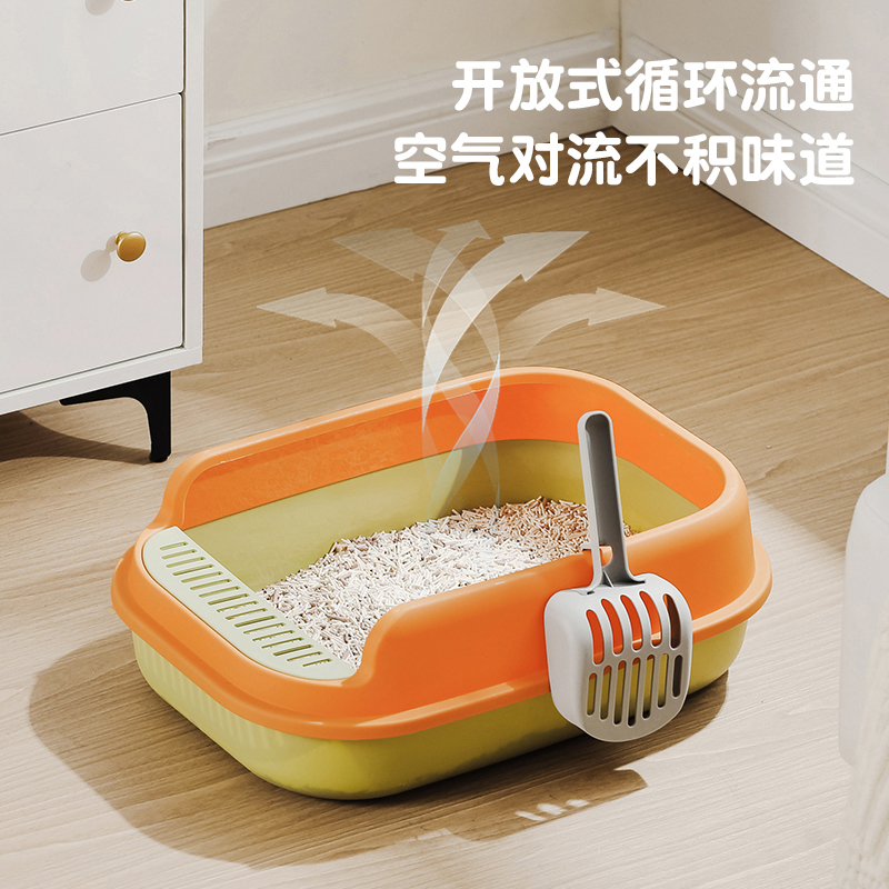 极速猫砂盆超大号全开放式猫y厕所防带砂防外溅半封闭猫屎盆子猫