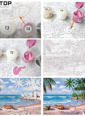 极速Paint By Number Wolf DIY DigitaFl Oil Painting Animal Sn