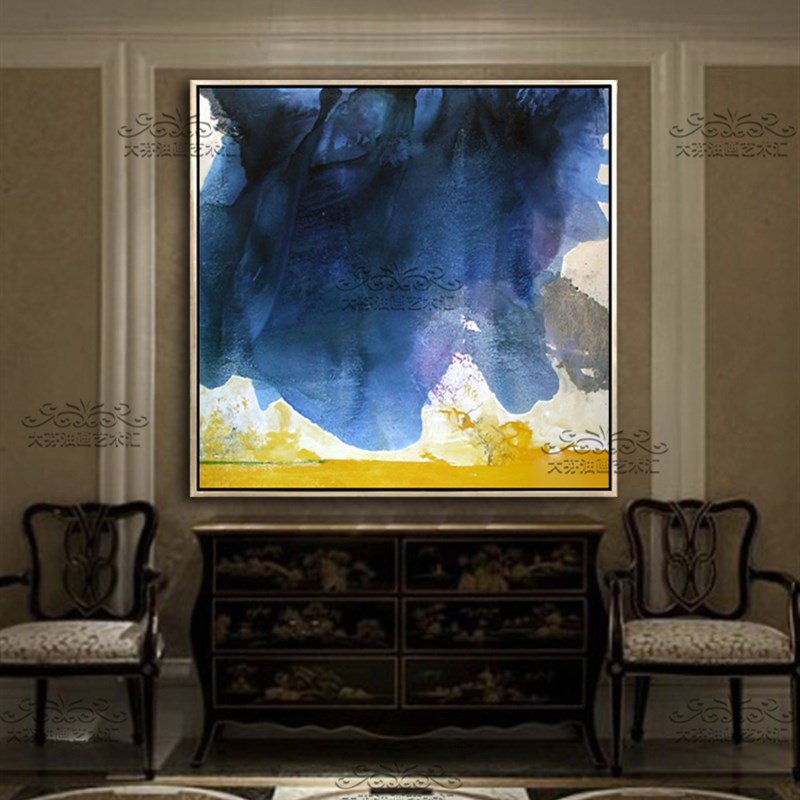 极速赵无极金箔意j象写意抽象画手绘油画客厅沙发背景墙挂画玄关