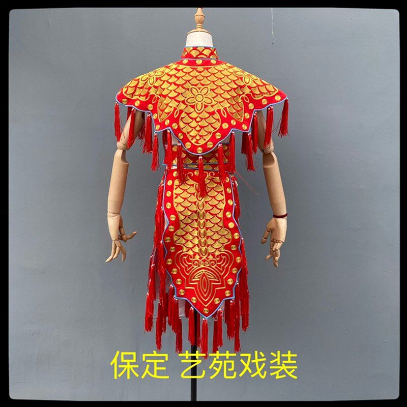 新品戏曲鱼鳞甲 霸n王别姬戏服虞姬服装镶边女斗篷戏剧青衣花旦武