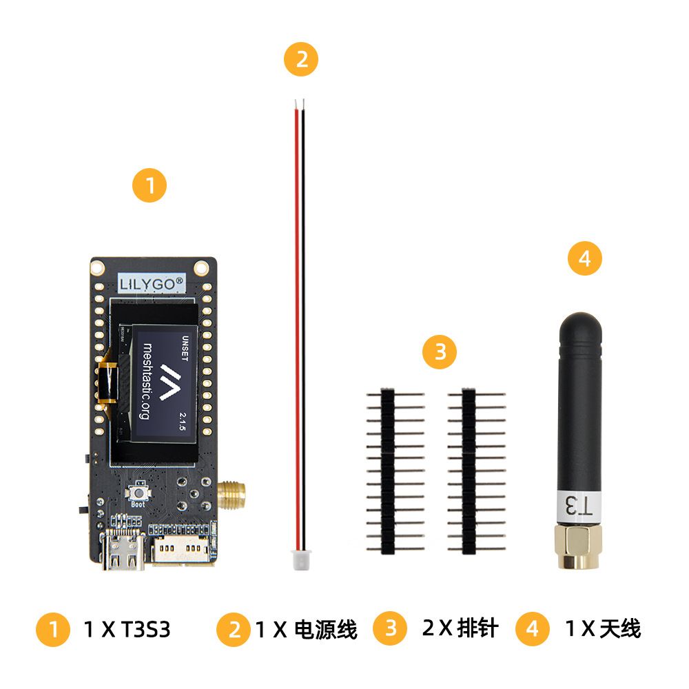LILYGO? T3S3-LR1121/2.4G ESP32-S3 带0.96英寸OLED 开发板模块