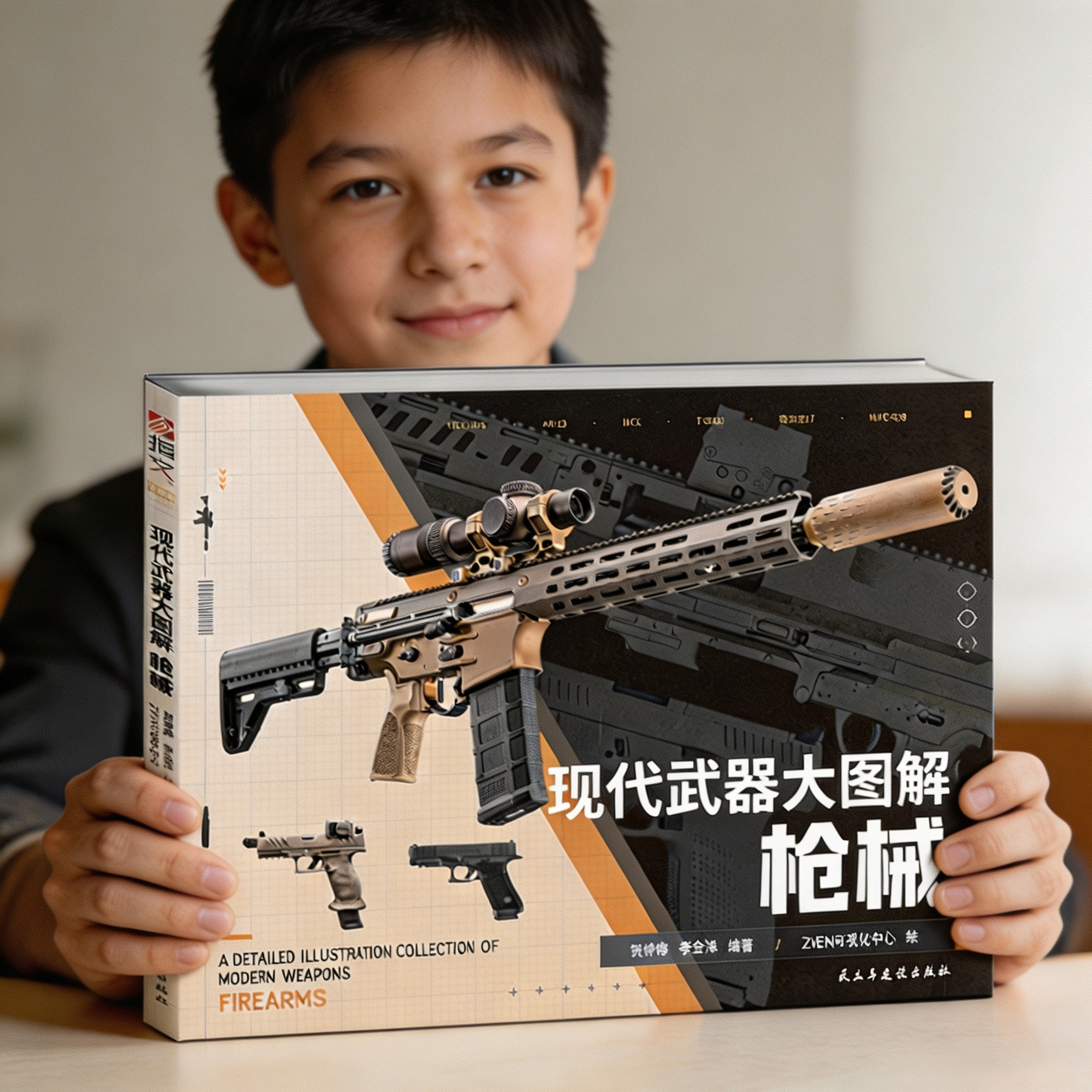 枪械大图解 指文正版 现代中国世界军事步兵武器大全 巴雷姆特狙击枪沙漠之鹰手枪分解图绘本6-15儿童小学生男孩武器迷百科全书