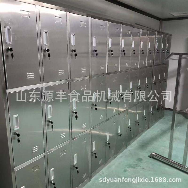 304不锈钢储物柜六门橱柜不锈钢防水更衣柜无R尘车间员工换衣柜