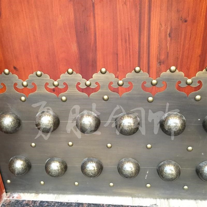 纯铜大门配件木门k装饰泡钉如意拉手铜包边铜压条如意角花中式仿