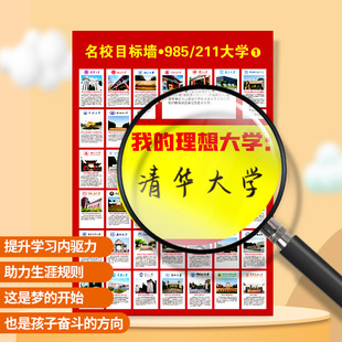 理想 大学梦墙贴我 名校目标墙海报贴墙全国重点大学985 211我