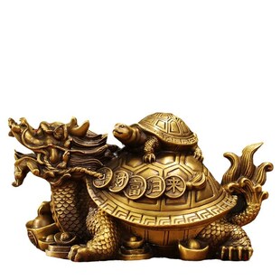 玄武龙龟招财母子龙龟摆件工艺品财福归来客O厅家居办公室桌面摆