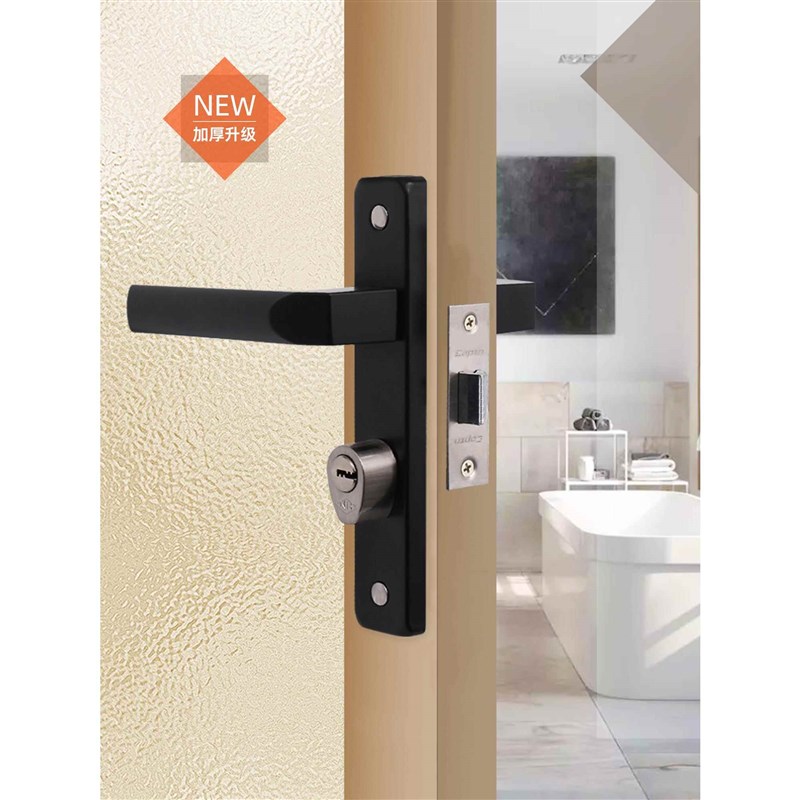 木门锁铝合金门锁室内执手单舌锁卧室厕I所卫生间浴室阳台防盗门