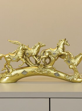 办公室招b财马摆件轻奢工艺品玄关客厅酒柜马到成功书柜装饰品