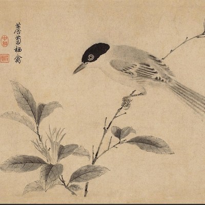 宋徽宗赵佶 写生珍禽图 复古名家C工笔花鸟长卷绢布仿古复制装饰