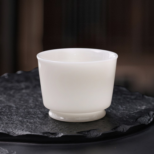 冰种璞玉白瓷主人杯单个小品茗杯