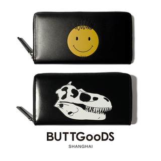 原创BUTTGooDS 3D真皮钱包男款休闲头层牛皮两折拉链短款长款钱夹