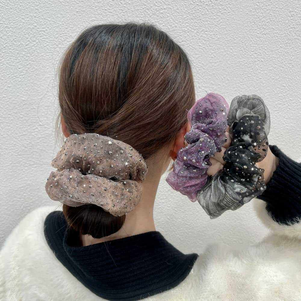 法式双层欧根纱甜美气质发圈闪钻头绳大肠圈2024新款发饰头花发绳,家庭/个人清洁工具,发圈/发网,淘宝优惠券,粉丝福利购,淘宝优惠卷