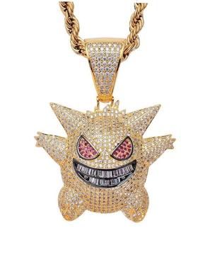 Ghost Little Devil Hip Hop Zircon Pendant Necklace Personali