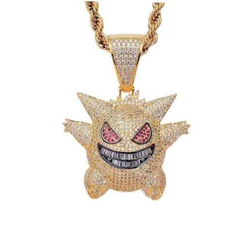 Ghost Little Devil Hip Hop Zircon Pendant Necklace Personali
