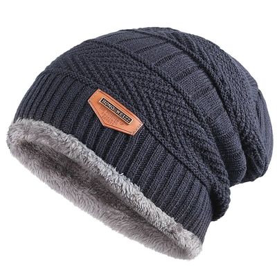 Men Warm Beanie Hat Winter Knitting Wool Hats for Uni跨境Cap