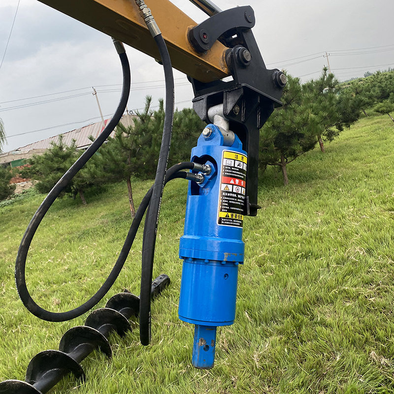 挖机改装螺旋钻孔机强力扭矩打孔打洞设备基坑桩基施工快速成孔