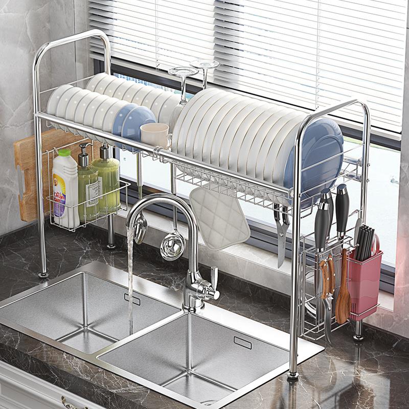 不锈钢厨房置物架水槽碗碟沥水架收纳架用品家用大全晾放碗架架子
