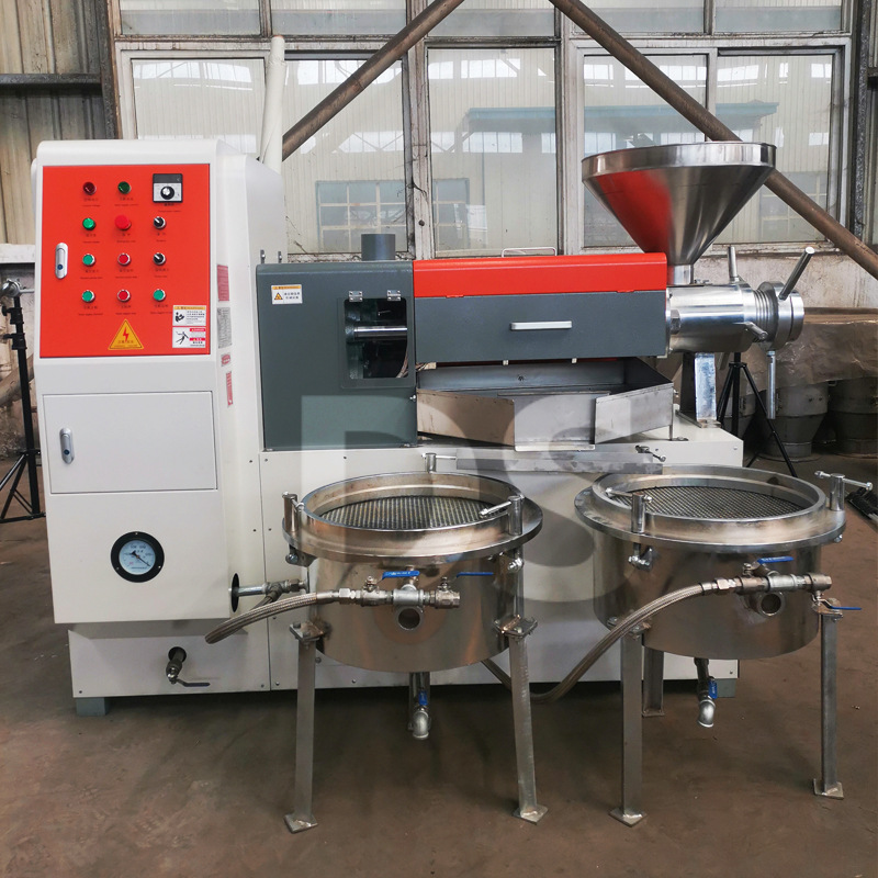 全自动商用冷榨螺旋菜籽榨油机大型商用亚麻籽黄粉虫棕涧果榨油机