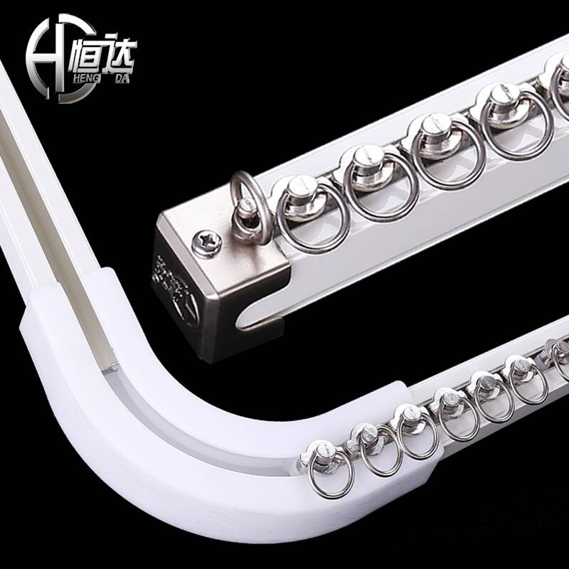 恒达加厚铝合金窗帘轨道滑轨直轨单轨双轨滑道顶装侧装导轨罗马杆