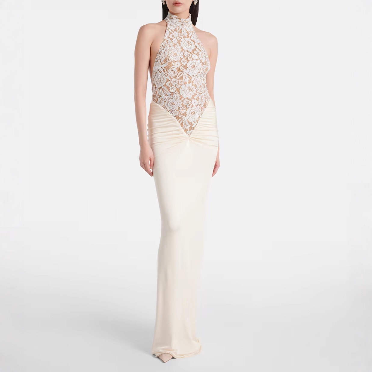 性感露背女装包臀长款连衣裙