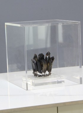 现代轻奢样板g间客厅书房书柜酒柜摆件天然紫水晶石洞石幽林装饰