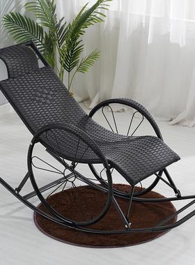 躺椅摇椅大人摇摇椅家用藤编午睡椅老人休闲藤摇椅U阳台户外逍南