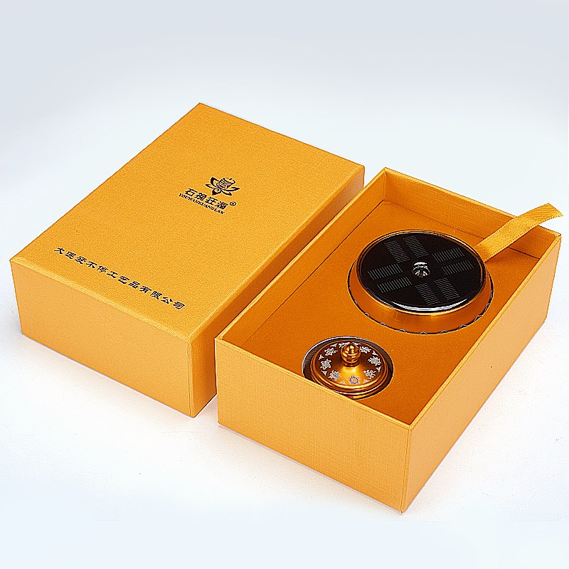 右挽狂澜太阳能车载转金八吉祥转金桶手拨转筒两用家W用摆件汽车