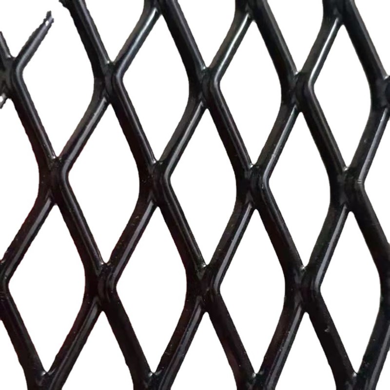 钢板网菱形网格铁丝网黑色烤漆吊顶门头装饰网幕V墙拉伸钢丝网