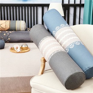 新中式长a条抱枕糖果枕头套红木沙发圆I柱形扶手枕颈椎护颈靠垫腰