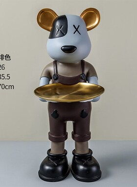 大型落地轻奢网红暴力熊摆件家居C客厅地台装饰品托盘公仔乔迁新