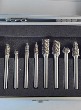 合金旋转磨头电动打磨工具6mym柄不同10支套装锉刀钨钢打磨头