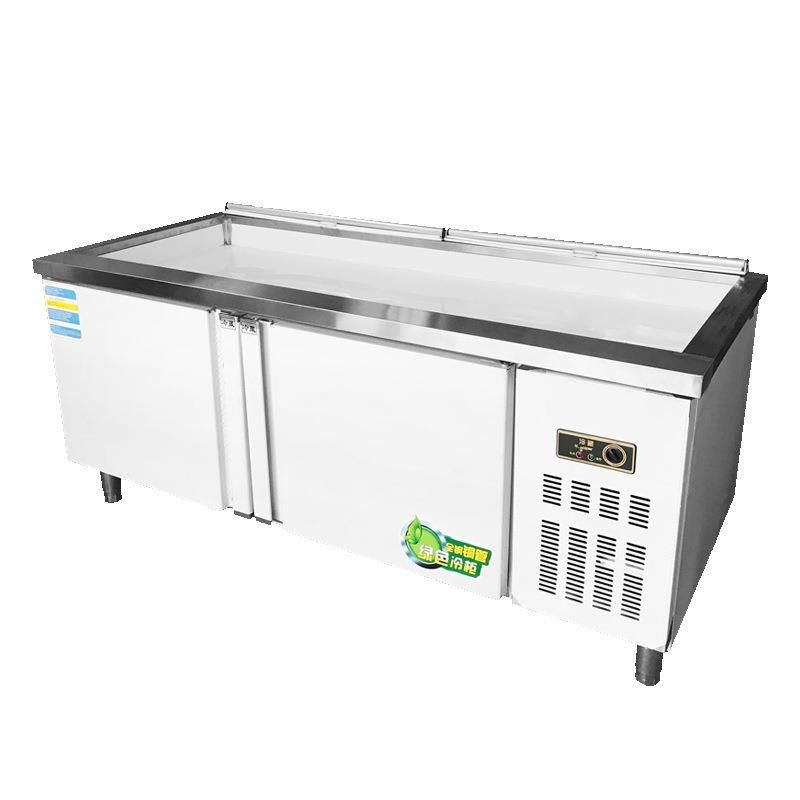 冰台海鲜展e示柜不锈钢菜品超市冰柜冰鲜台商用点菜饭店平面冷藏,清洗/食品/商业设备,膨化机,淘宝优惠券,粉丝福利购,淘宝优惠卷