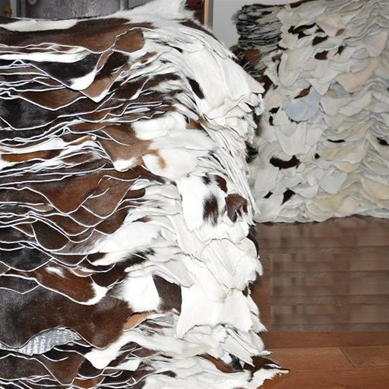 整张奶牛皮地f毯客厅沙发茶几H38小胎牛皮毛坐垫脚垫地垫书房卧室