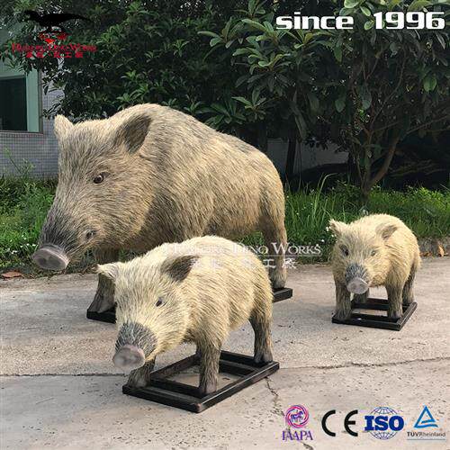 动物模型玩具仿真野猪工厂直销逼真粘毛纯手工机械电动仿真动物