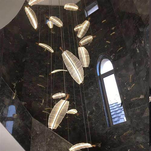 酒店售楼部羽毛吊灯别墅复式楼装饰商场沙盘楼道非标工程LED灯具