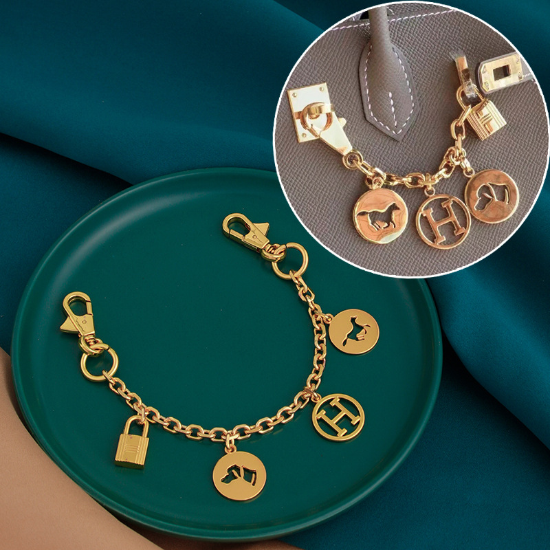 H家包包挂件装饰链配件挂饰金色链吊坠女包改造配饰Olga金属挂链
