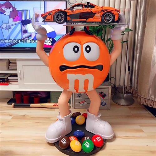 卡通mm豆大摆件玻璃钢雕塑网红m豆人公仔落地家居客厅电视柜装饰