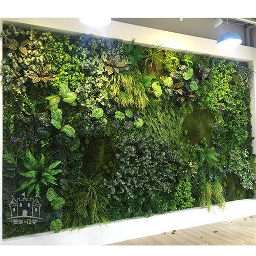 仿真植物墙背景墙门头店招牌装饰花墙绿色塑料假花尤加利绿植墙