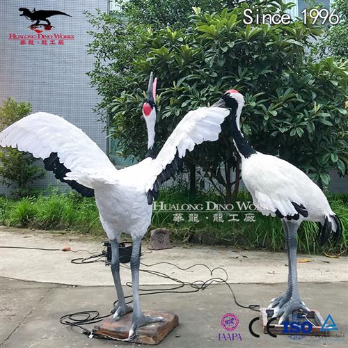 仿真贴毛仙鹤模型机械电动可发声仿真恐龙源头生产厂家