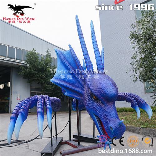 仿真模型制作工厂新款蓝色西方飞电动机械发光发亮可动可叫.